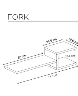 Polička Fork White, 2 ks