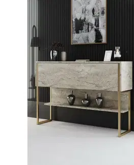 Komoda Luxe Travertine and Gold