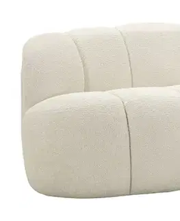 Estila Moderní dvoumístná sedačka Berry s plyšovým potahem v bílé barvě a designem cloud sofa 145 cm