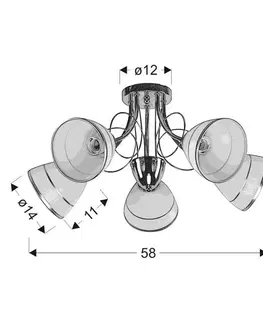 Stropní lampa Elotte 5X40W E27 bílá