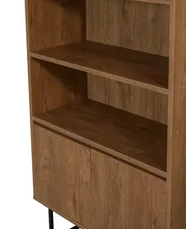 Knihovna Rea Black and Walnut