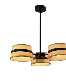 Stropní lampa Demy černá 3x40W E14 žluté stínidlo
