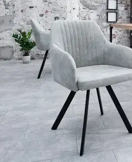 Estila Designová vintage židle Lucca šedá