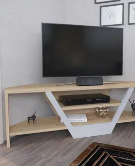 TV stolek Sares - Oak, White