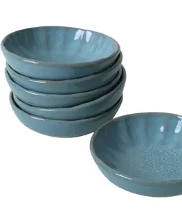 Sada 6 kameninových misek Laguna 12 cm, tyrkysová