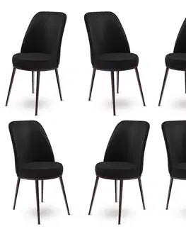 Sada židlí (6 kusů) Dexa - Black, Brown