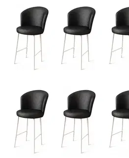 Bar Stool Set (6 Pieces) Uras - Black, White