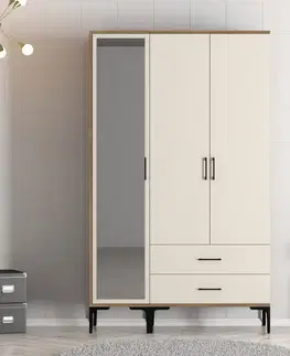Šatní skříň Kumsal RT - Walnut, Cream