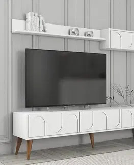 TV stěna / Sestava pod TV Lyon 2 - White, Walnut