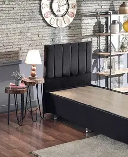 Rám jednolůžkové postele s čelem Ela Single - Black (90 x 190)