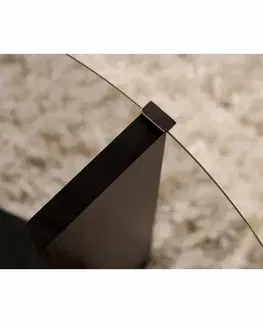Konferenční stolek Clara Wood Black s tmavým sklem