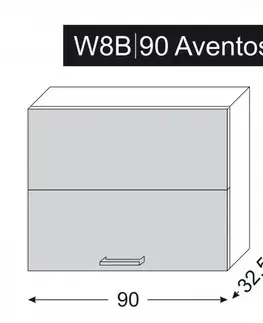 ArtExt Kuchyňská skříňka horní AVELLINO | W8B 90 Aventos Barva korpusu: Dub artisan