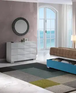 Estila Moderní čalouněná postel Carla s úložným prostorem 90-180cm