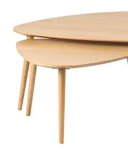 Estila Sada 2 konferenčních stolků Halia, dubově hnědá, 100 cm