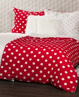 4Home Krepové povlečení Červený puntík