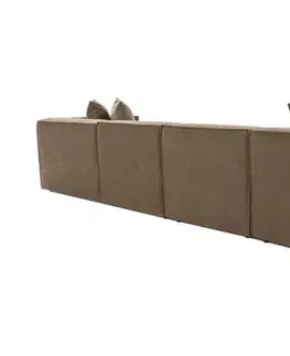 Rohová sedací souprava Sora (L1-O1-O1-1R-POUFFE ) - Brown