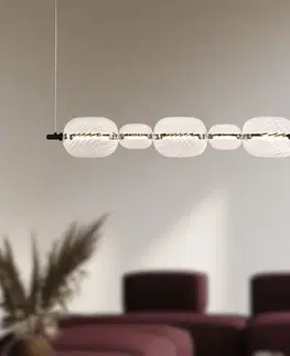 PLAYA lampa wisząca czarny pozioma 15W LED 3000K klosz bezbarwny