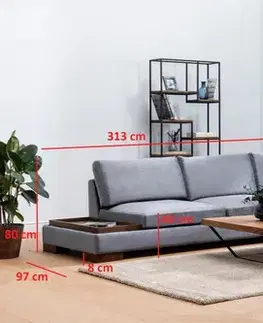 Rohová sedací souprava Tulip Corner Right With Pouf - Dark Grey