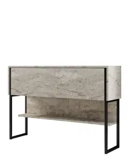 Komoda Luxe - Travertine, Black