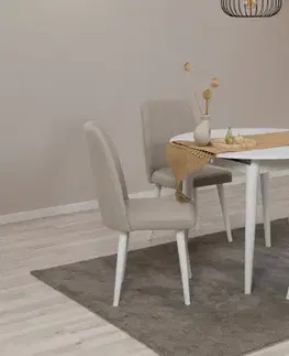 Jídelní set s rozkládacím stolem a židlemi (5 kusů) Vina 1005 5 - White, Cream