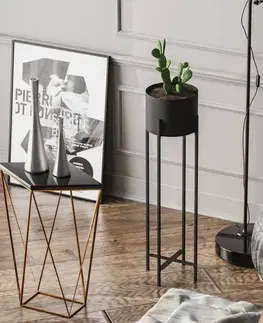 Kovový stojan na květiny GED-025 Loft black, 78 cm