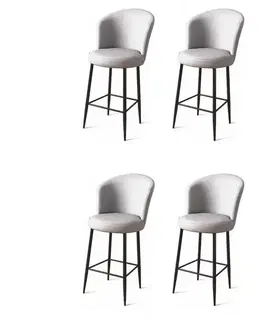 Bar Stool Set (4 Pieces) Uras - Grey, Black