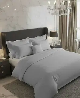 Kvalitex Saténové povlečení Luxury Collection světle šedá, 140 x 200 cm, 70 x 90 cm