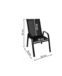 Set židlí Stela 55 x 70 x 92 cm, 2 ks, 2 ks, šedá