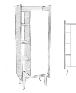 Víceúčelová skříňka Lagomood Ruby - Walnut, Anthracite