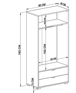 Šatní skříň 90 Cm 1600-015
