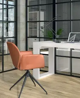 Estila Moderní minimalistický kancelářský stůl Lyon z masivního dřeva 150cm