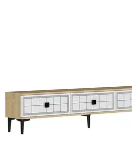 TV stolek Yuka 180 - Sapphire Oak, White