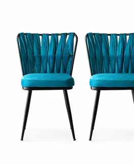 Sada jídelních židlí Kusakli Blue and Black, 2 ks, 2 ks