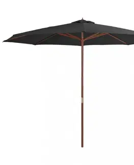 Slunečník Ø 350 cm látka / dřevo Dekorhome