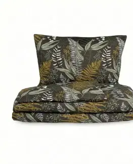 Kvalitex Saténové povlečení Luxury collection Kapradí , 140 x 200 cm, 70 x 90 cm