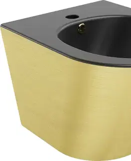 MEXEN Lena bidet závěsný, černá mat/zlatá vzor 35224877