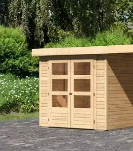Dřevěný zahradní domek ASKOLA 2 s přístavkem 280 Lanitplast