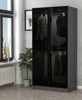 Šatní skříň Kale Glass Anthracite - 190