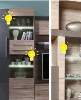 LED osvětlení do obývacích stěn ASSOR, KORINA, MELEK Tempo Kondela