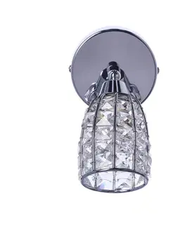 Nástěnná lampa Shiba lampa chromová 1x15W g9 stínidlo průhledné