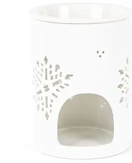 Porcelánová aromalampa Snow flower bílá, 8,5 x 12 cm