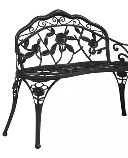 Zahradní lavice 100 cm litý hliník Dekorhome