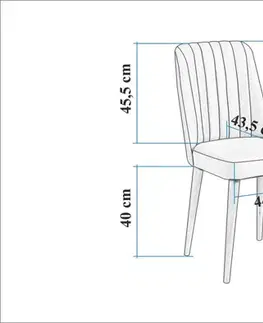 Jídelní set s rozkládacím stolem a židlemi (6 kusů) Vina - Walnut, Anthracite