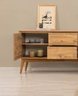 Set s rozkládacím stolem, židlemi a konzolou (6 kusů) Vina 01 1005 - Atlantic Pine, Cream