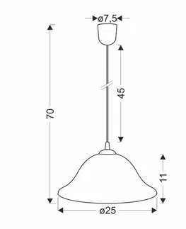 Závěsná lampa Vera Chrome 1x60W E27 Alabastrové stínidlo