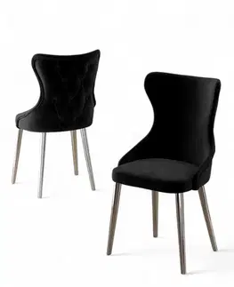 Sada židlí (4 kusy) Alpa - Black, Chrome