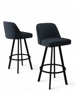 Bar Stool Set (4 Pieces) Atex - Anthracite, Black