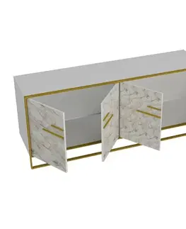 Skříňka Polka Gold and White