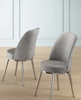 Sada židlí (2 kusy) Pefa - Grey, Chrome