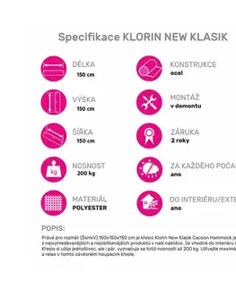 Závěsné křeslo KLORIN NEW KLASIK CACOON HAMMOCK Tempo Kondela